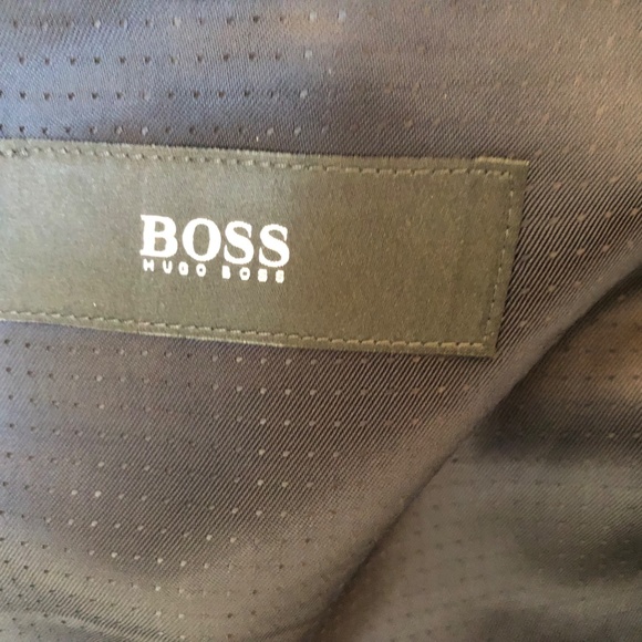 Men's 42R Hugo Boss Blue Tweed Two Button Wool Blazer - Picture 5 of 14